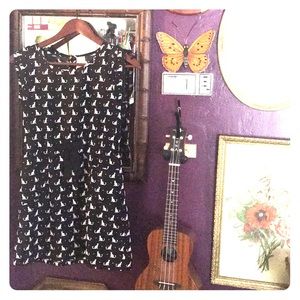 Cute Black Cat Halloween Girls Dress